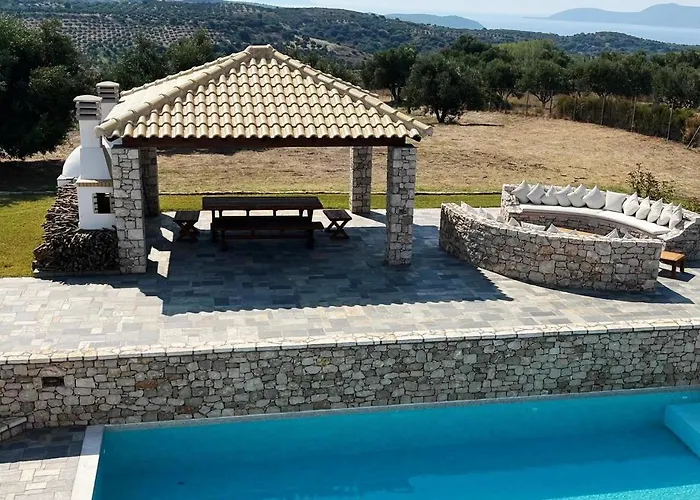 빌라 Kbel Sea View Private Pool Sleeps8 Garden Foiníki